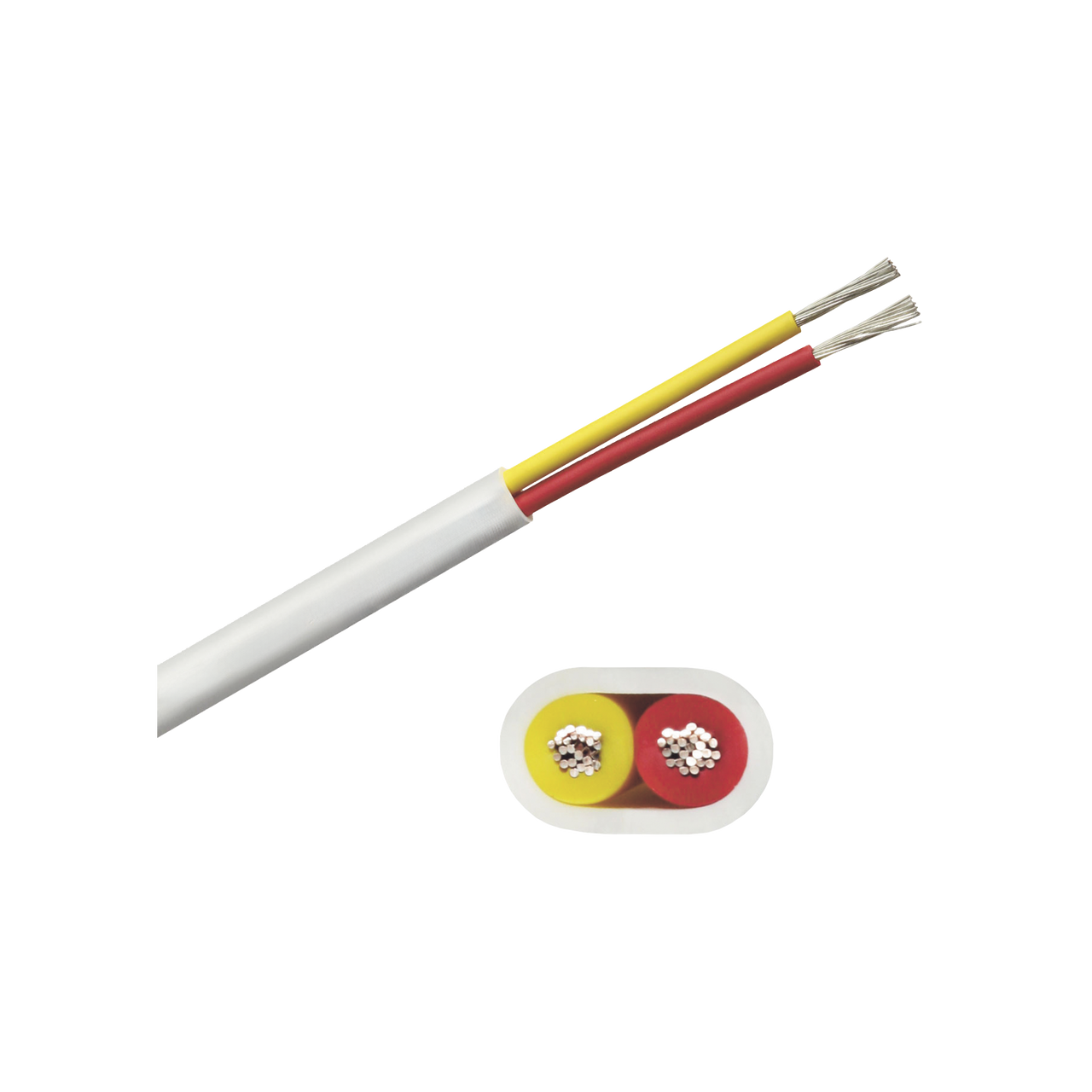 B7W16T-20-500 Rollo de cable plano grado marino calibre 16, de 2 conductores (rojo y amarillo) de 500 pies (152.4 m).