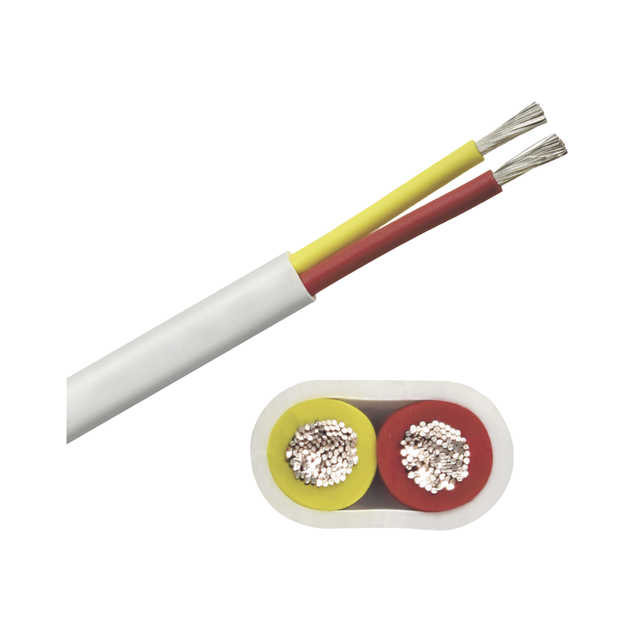 B7W62T-20-250 Rollo de cable plano grado marino calibre 6, de 2 conductores (rojo y amarillo) de 250 pies (76.2 m).