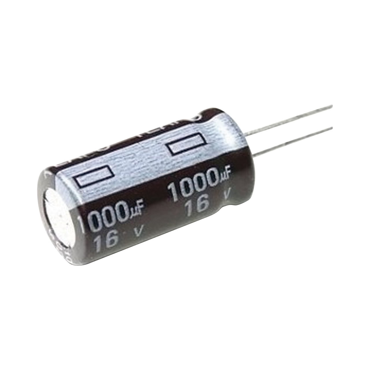 CE1000/16V Capacitor Electrolítico de Aluminio, Radial de 1000 µFd, 16 Vcc, 105 °C, 10 x 15 mm.