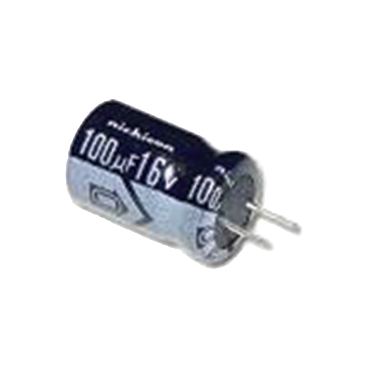 CE100/16V Capacitor Electrolítico de Aluminio,  Radial de 100 µFd, 16 Vcc, 105 °C,  5.0 x 11 mm.