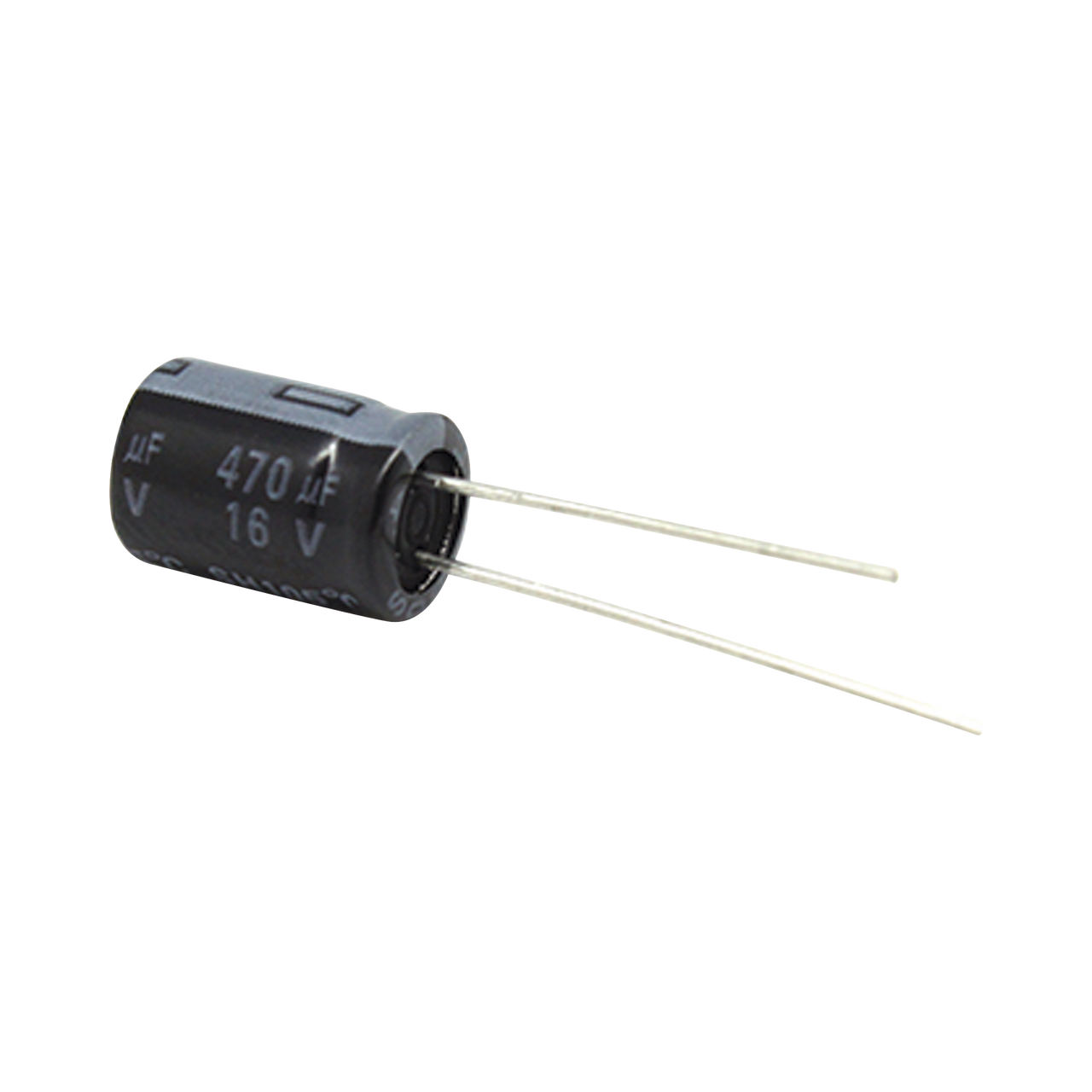 CE470/16V Capacitor Electrolítico de Aluminio, Radial de 470 µFd, 16 Vcc, 105 °C, 8.0 x 11 mm.