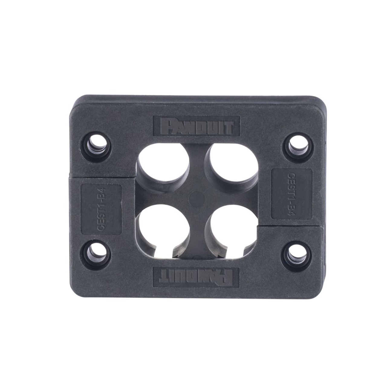 CEST1-B4 Pasacables de 4 Orificios de Marco Rectangular de 1.81 X 1.42, IP54,  para Cables Terminados, color Negro
