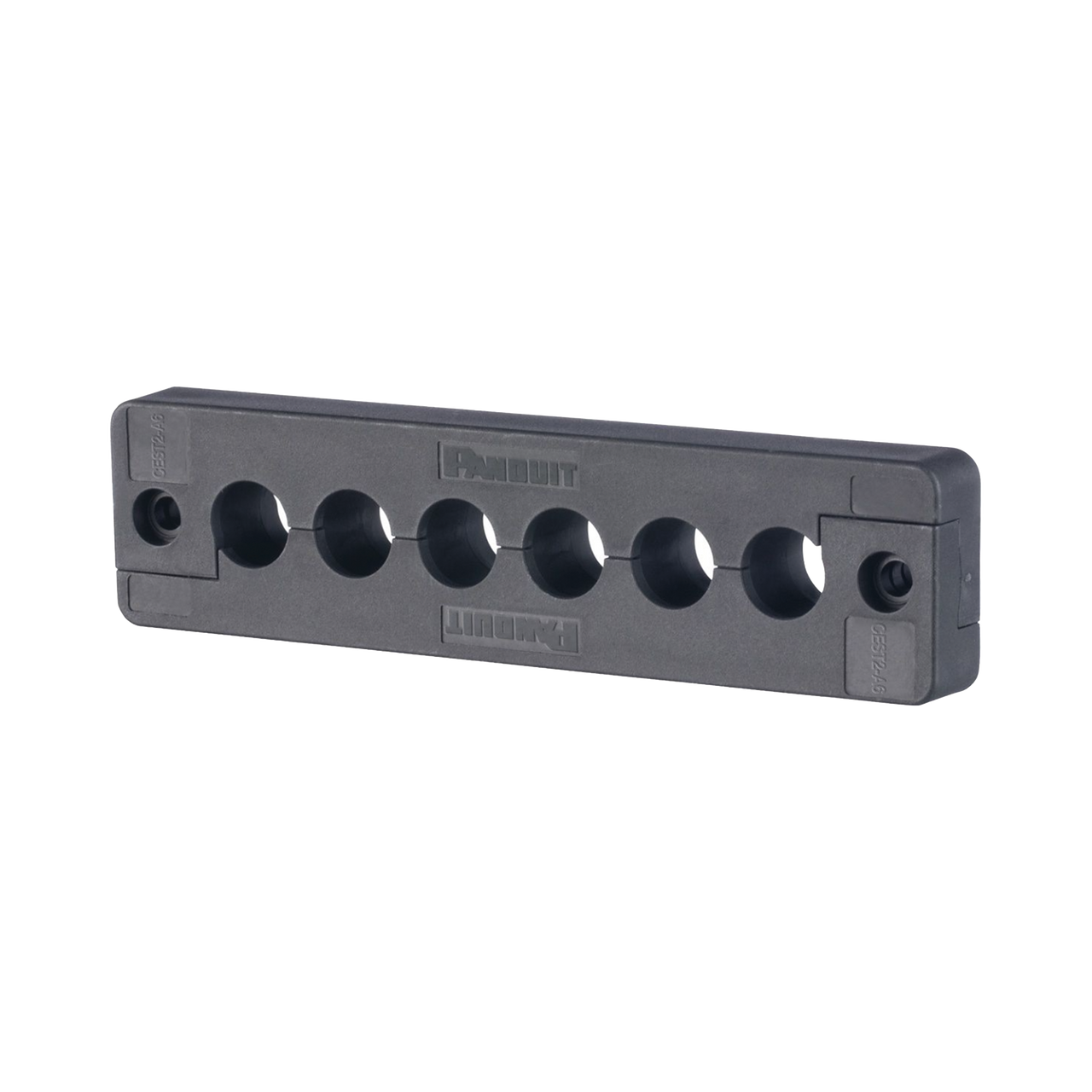 CEST2-A6 Pasacables  de 6 Orificios en Línea 4.41 X 0.67 IP65,  para Cables Terminados, Color Negro