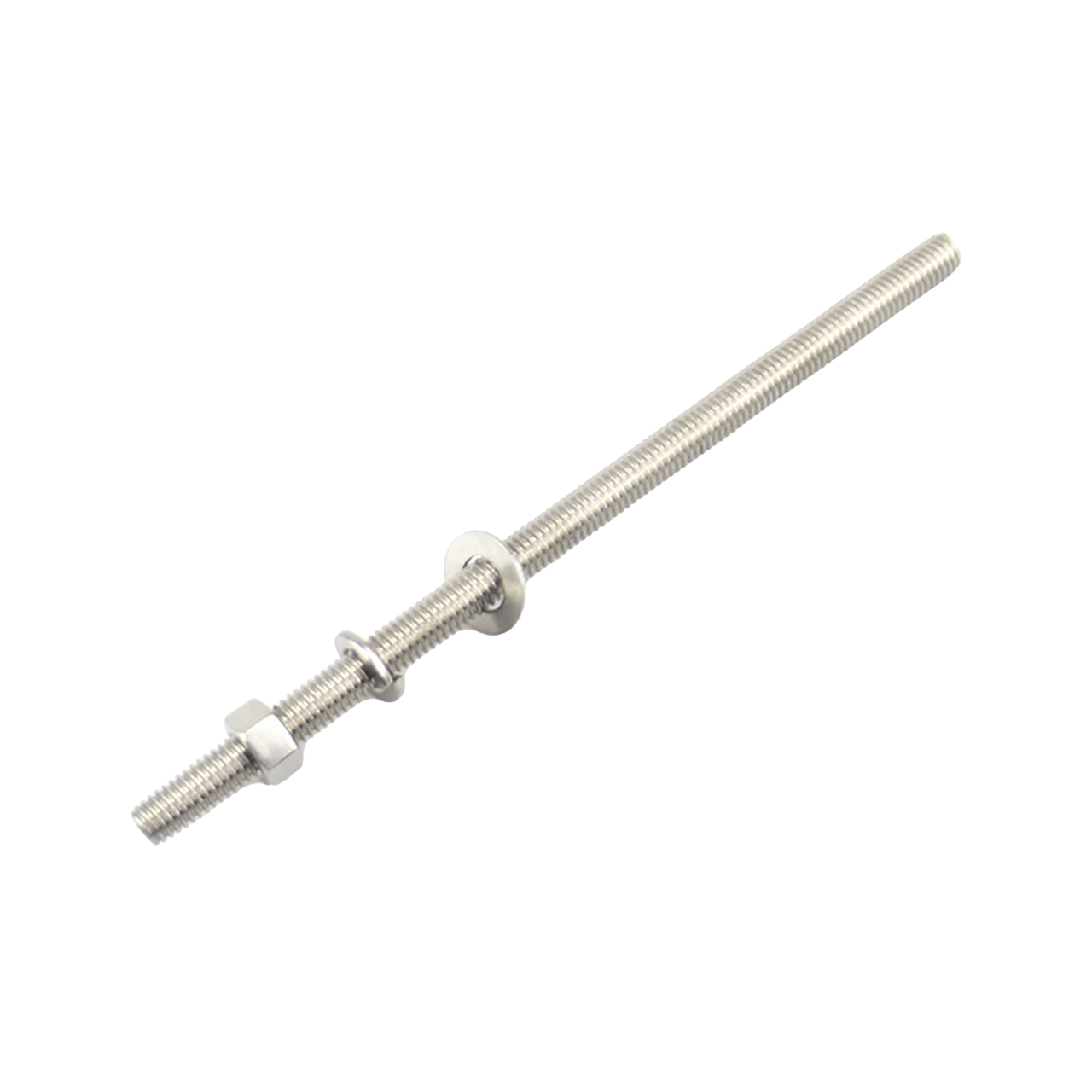 CH-65 Kit de 10 Varillas Roscadas de 3/8 x 6.5 in, con Arandelas Planas, Arandelas de Seguridad y Tuercas.