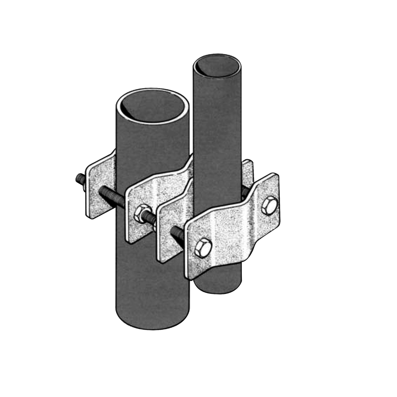 CLAMP-005 Juego Sencillo de Abrazadera Dual para Mástiles de 3.81 a 8.9 cm. de Diámetro.