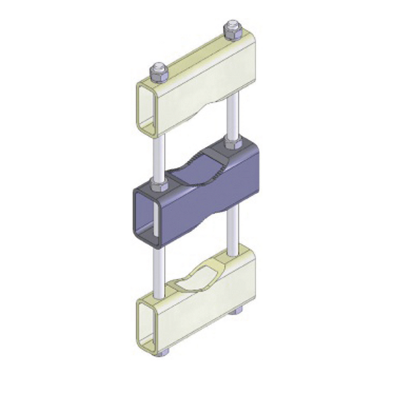 CLAMP-006B Herraje Sencillo de Montaje para Antenas de 6.0 a 11.43 cm de Diámetro, Acero al Carbón Galvanizado en Caliente.