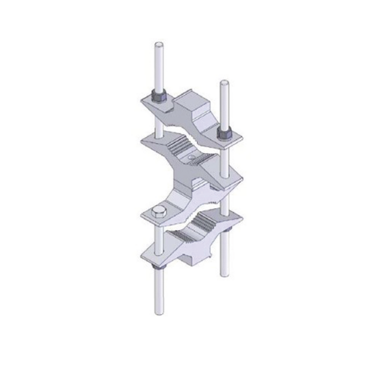 CLAMP-147 Juego Sencillo en Aluminio de Abrazadera Dual para Mástiles de 7.31 a 11.43 cm. de Diámetro (REQ. 2 x Antena).