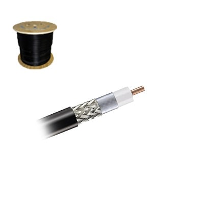 CNT-195/1000 Cable coaxial de malla de cobre estañada, 50 Ohms, retardante de fuergo, Carrete de 305 metros