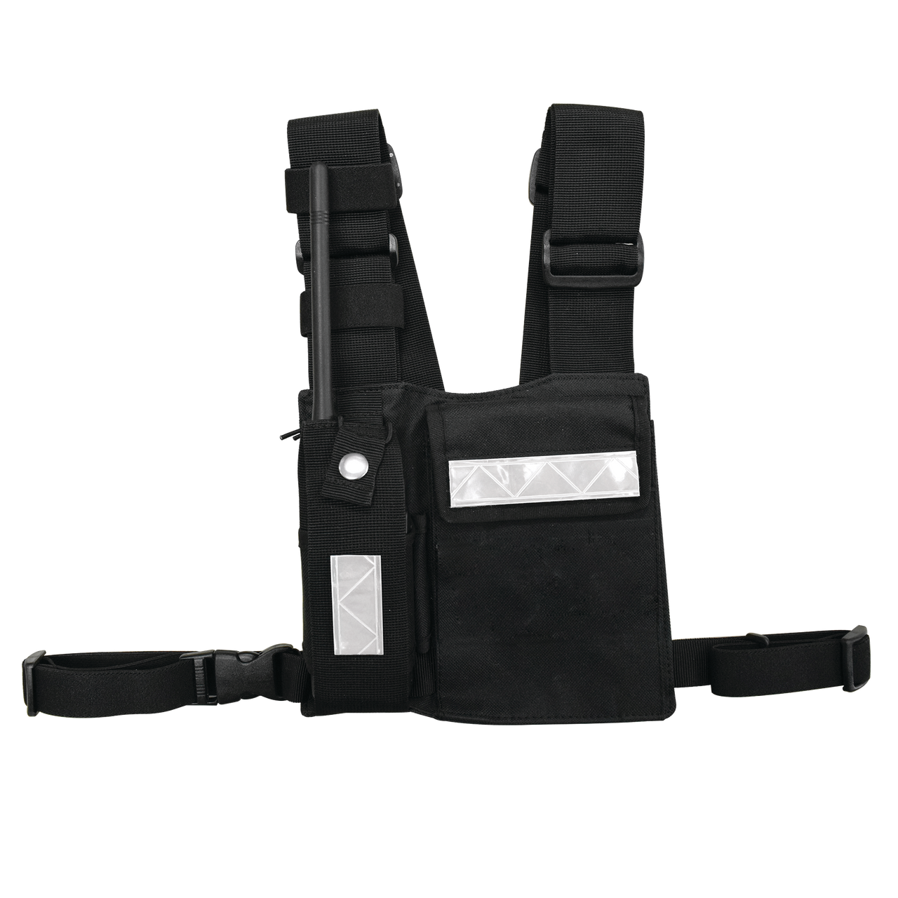 CPP-SLG Pechera Universal Sin Logo con Soporte para Radio y Bolígrafo más Bolsa con Cinta Adherente para su Seguridad.