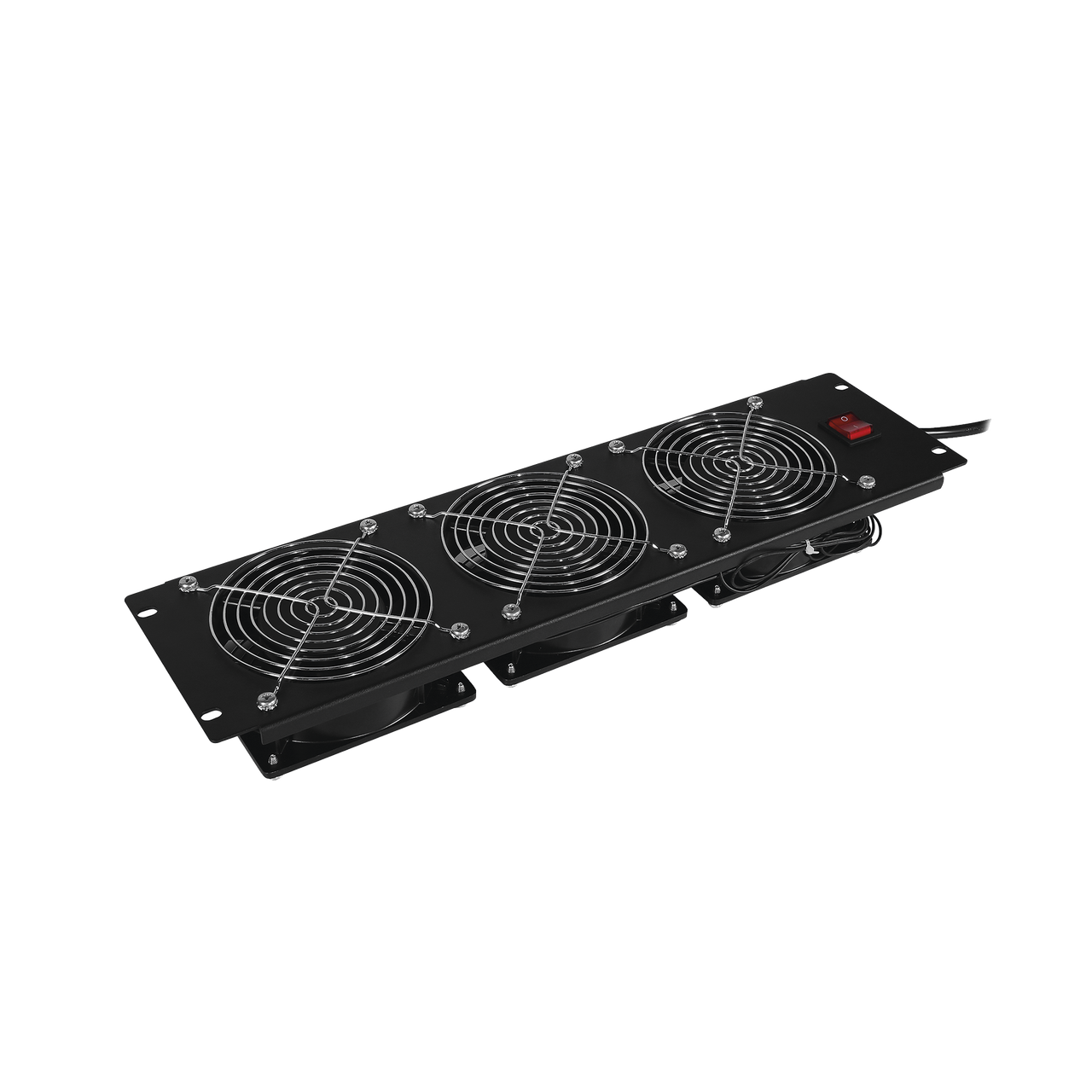 CRA12003 Kit de 3 Ventiladores para Montaje en Rack de 19 in, Alimentación 220 Vca con Plug IEC C14, 3 UR, Color Negro