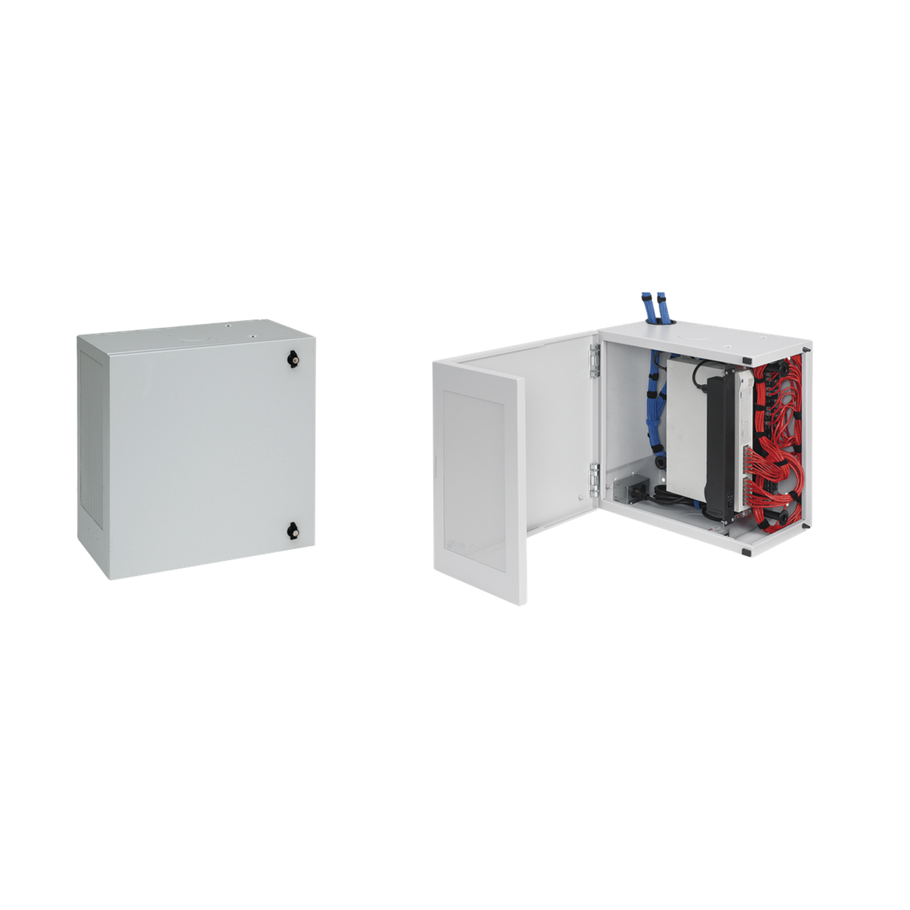 DBL242412G Gabinete de Montaje en Pared L-Box, 610 x 610 x 313 mm, de Acero, 6 UR, Color gris
