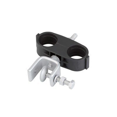 DHK-78-2-P Sujetador de plástico con soporte de acero inoxidable para 2 cables de 7/8