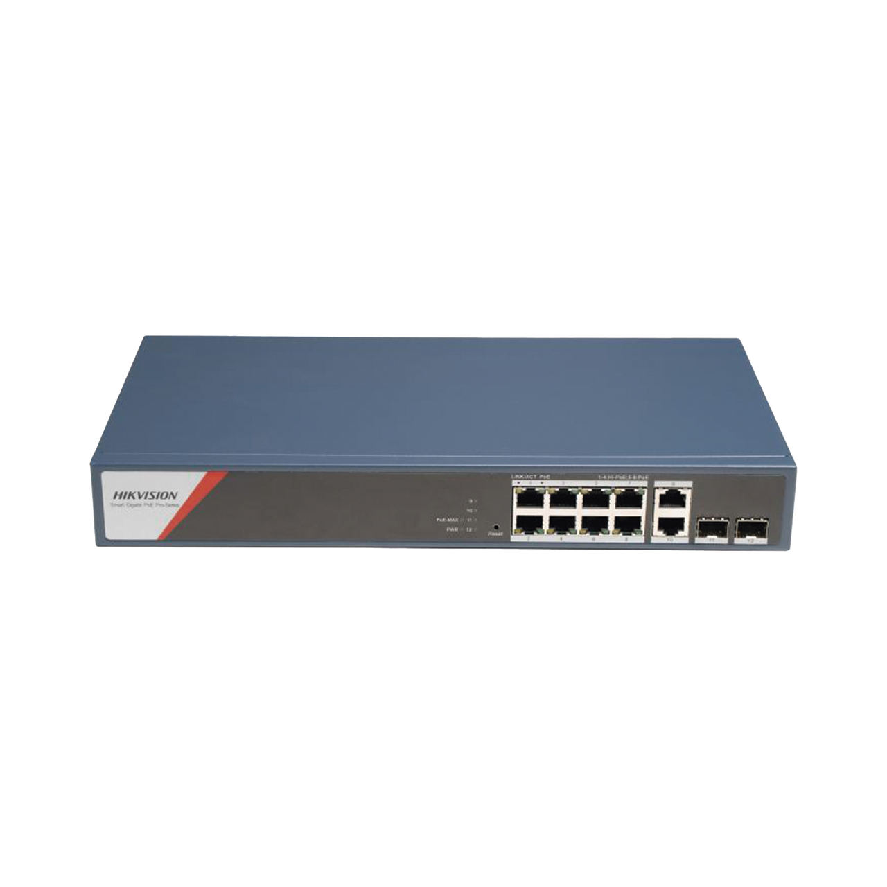 DS-3E1512HP-SI-8P2T2F Switch Gigabit PoE+ / Administrable / 8 Puertos 1000 Mbps PoE+(4 Puertos PoE++ 90 W) / 2 Puertos 1000 Mbps de Uplink / 2 Puertos SFP / Configuración Nube Hik-PartnerPro / Modo Extendido hasta 300 Metros / 130 W