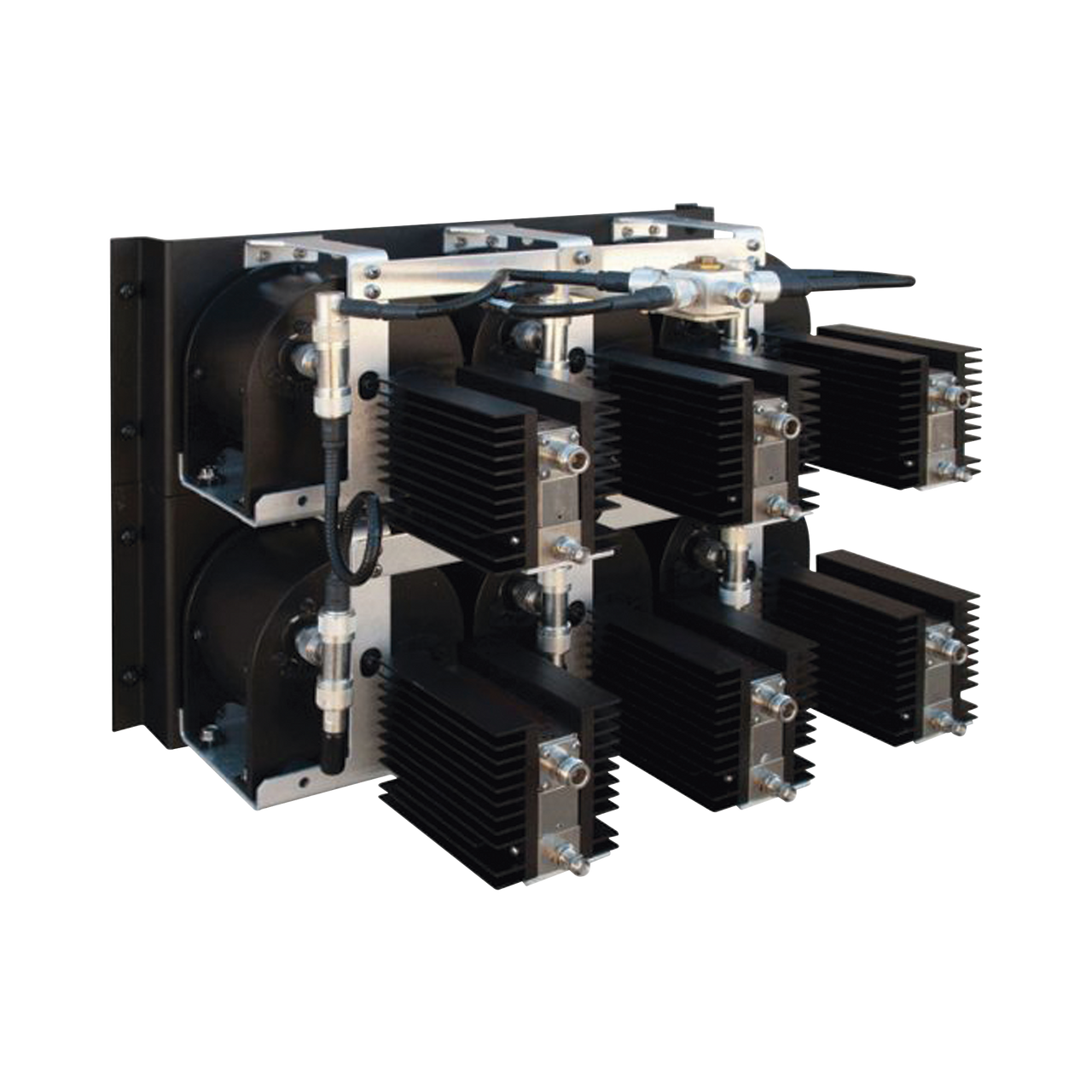 DSCC85-06D Combinador de Cerámica en Panel para Rack 19, 851-869 MHz, 6 Canales, 150 kHz de Sep., 110 Watt, Ent.-N Hem. / Sal.-DIN 7-16 Hem.