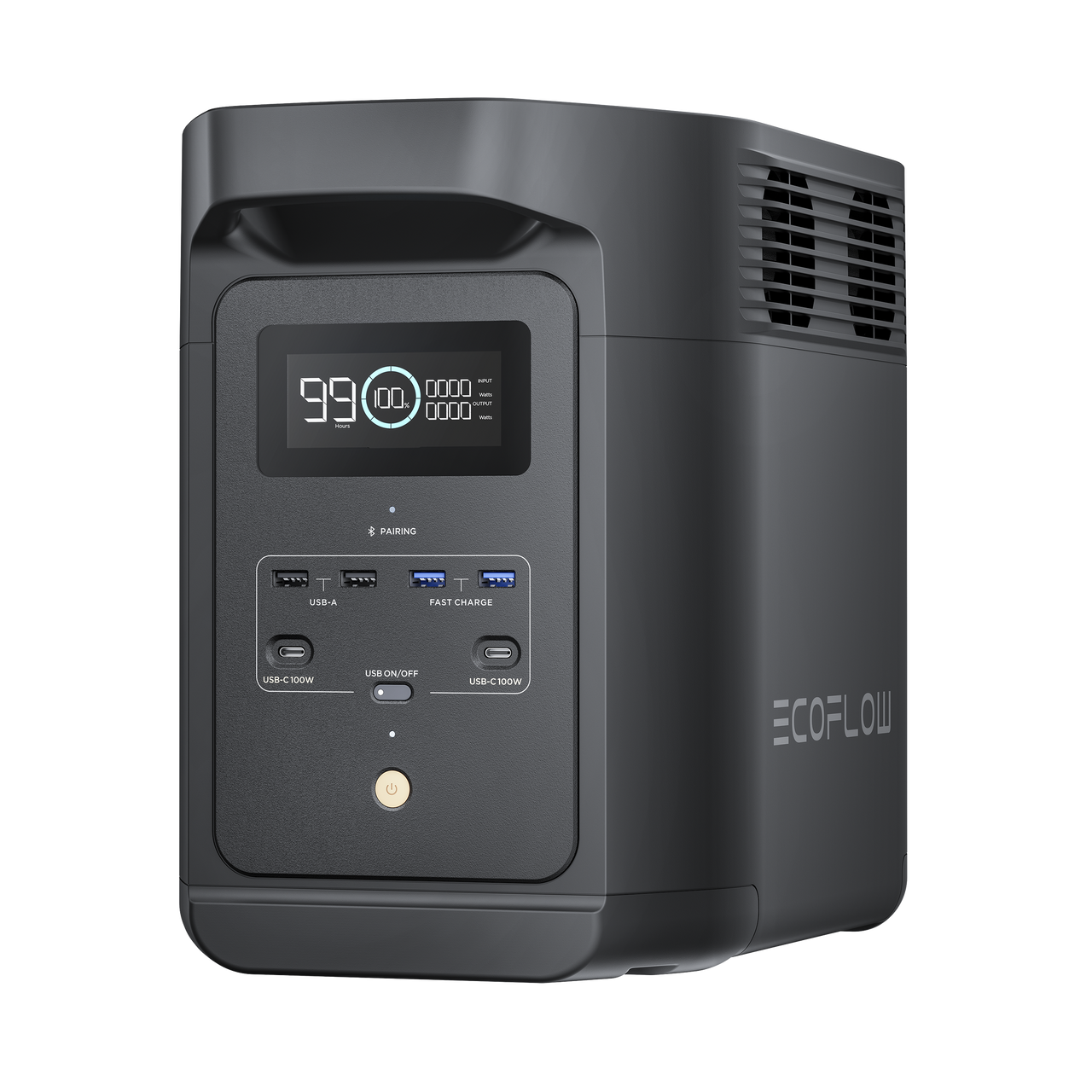 E980 Estación de Energía Portátil de 980Wh Litio LFP / 10 Puertos AC 500 W (Max. 1000W) / 2 USB-C 100W / Cargador de Coche 10A a 12.6V / Conectividad WiFi y Bluetooth (App) / Carga Solar 500W Max.