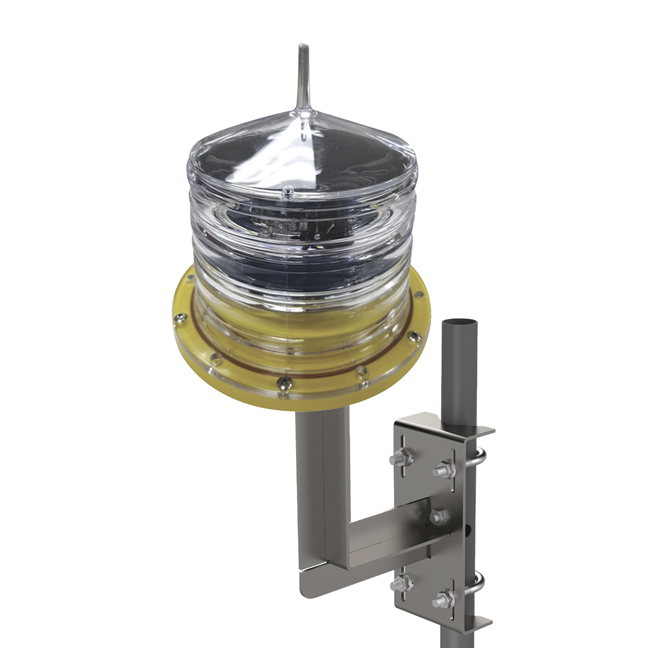 EI-GSL-SE-HLU Estrobo led para Obstrucción Autónoma con Led Color Rojo con Panel Solar (Luz Fija o Estroboscópica configurable) / incluye montaje HLU3R2