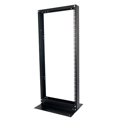 EIRL-5524 Rack de 2 Postes, Estándar 19, 24 Unidades, Fabricado en Acero, Base L para Anclar a Piso.
