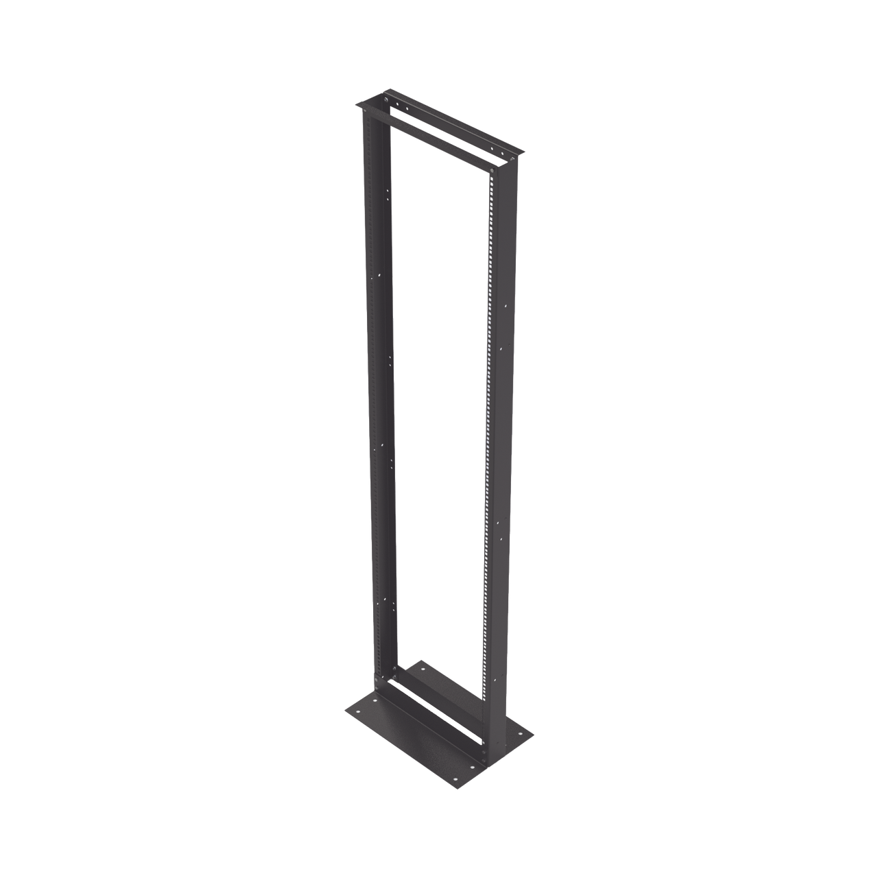 EIRL-5545 Rack de 2 Postes, Estándar 19, 45 Unidades, Fabricado en Acero, Base L para Anclar a Piso.