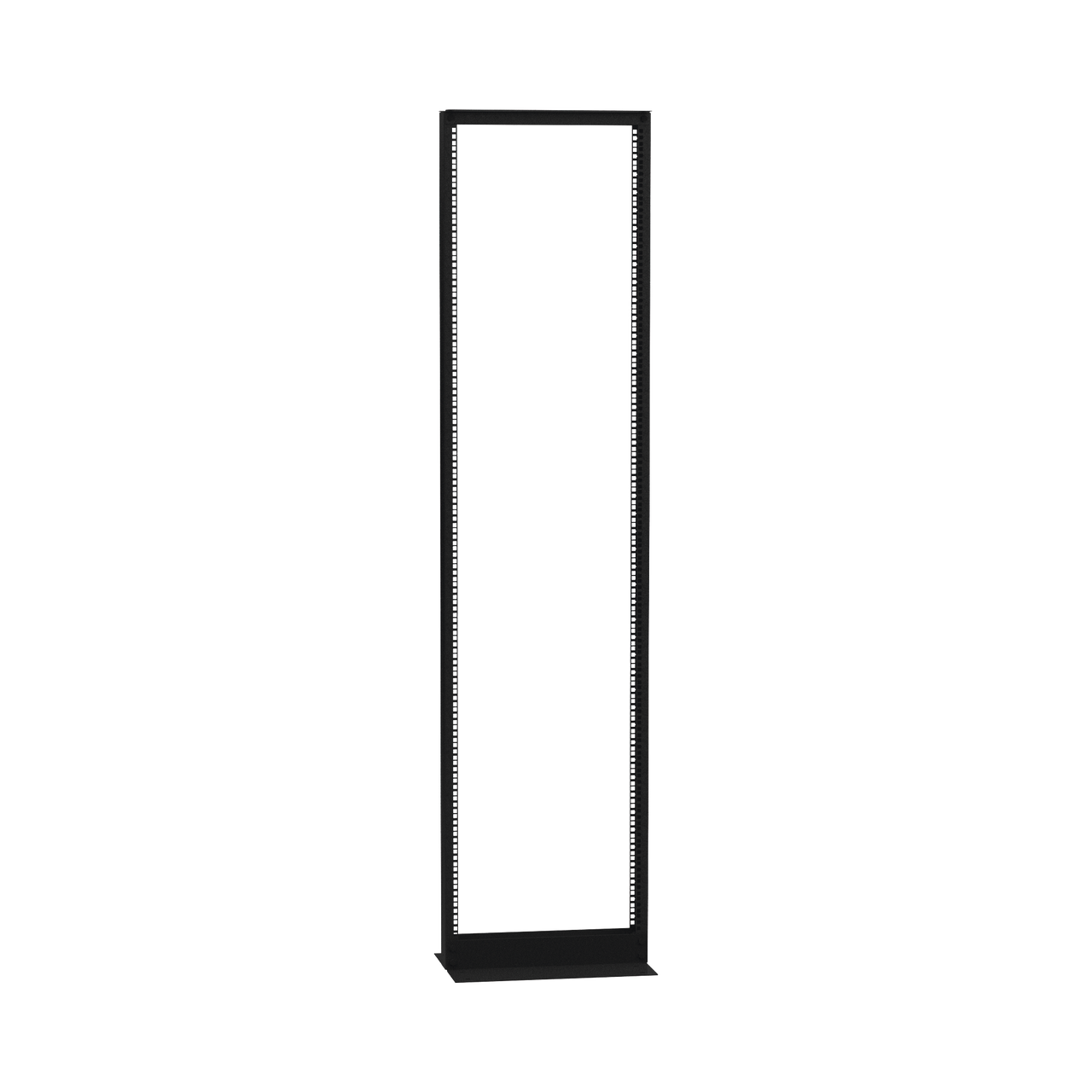 EI-RL-5545-DR Rack de 2 Postes (Doble Perforación), Estándar 19, 45 Unidades, Fabricado en Acero, Base L para Anclar a Piso.