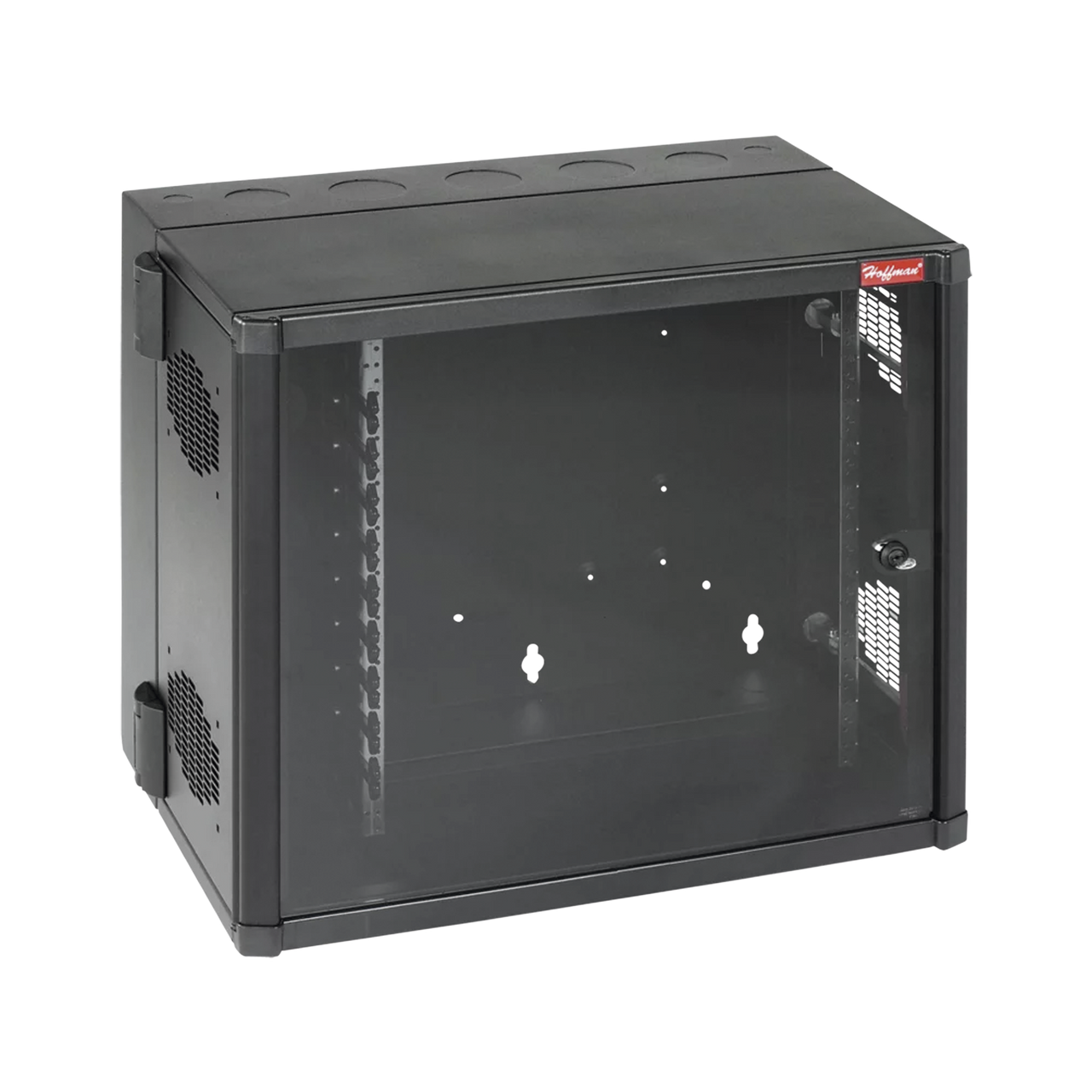 EWMW482825 Gabinete AccessPlus de Montaje en Pared de 19in, Rieles Numerados y Roscados #10-32, Puerta con Ventana de Seguridad, 700 mm de Ancho, 637 mm de Profundidad, 26 UR, Color Negro