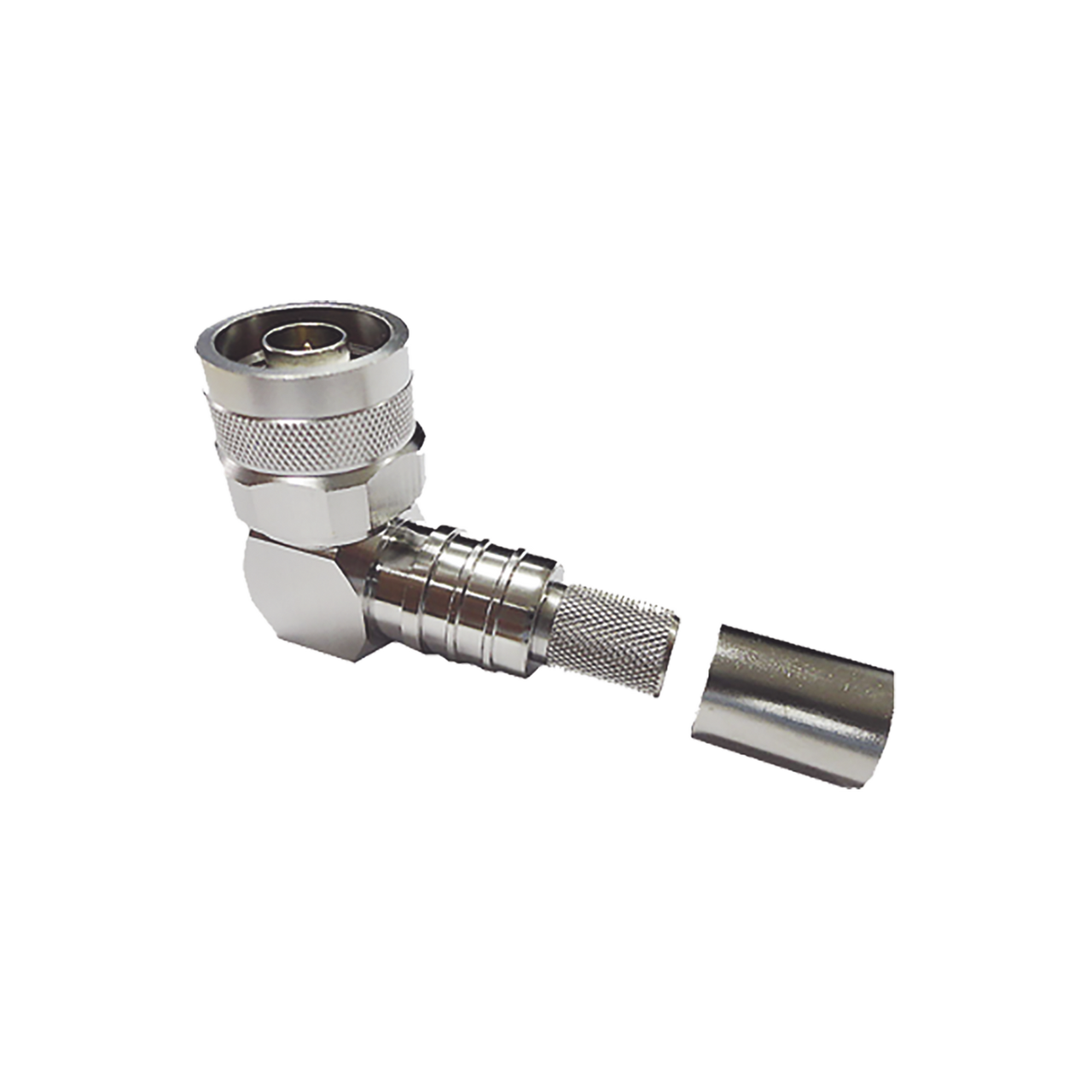 EZ-400-NMH-RA-X Conector N Macho Angulo Recto, Plegable Hex. con Pin Cautivo para cables Tipo RG8