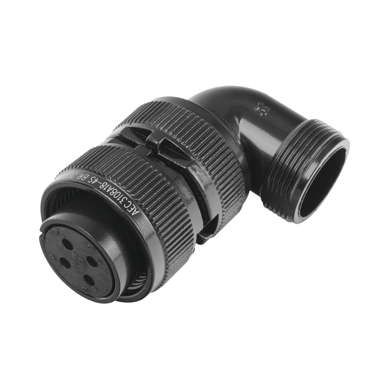 E/MS3108A18-4S  Conector Plug en Ángulo Recto de 4 Contactos Hembra Soldables para Radio de Locomotora.