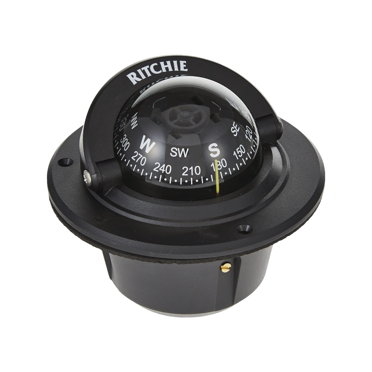 F-50 Brújula serie Explorer en color negro, con iluminación nocturna color verde.