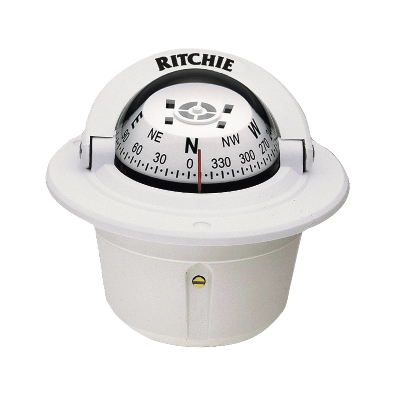 F-50W Brújula serie Explorer en color blanco, con iluminación nocturna color verde.