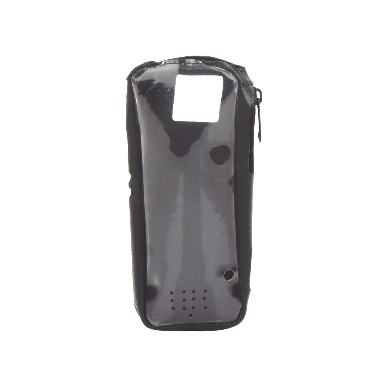 FSMIC-A25 Funda Reforzada en Piel para Cinto, con Cierre y Amplio Visor Frontal Transparente para Radios Aéreos IC-A25.
