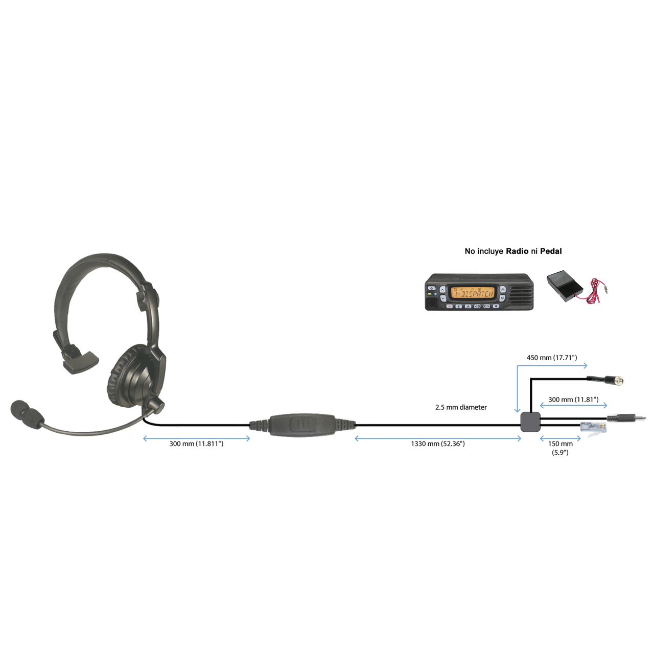 HLPSNLM00J Auriculares acolchados ligeros para radios móviles Icom
