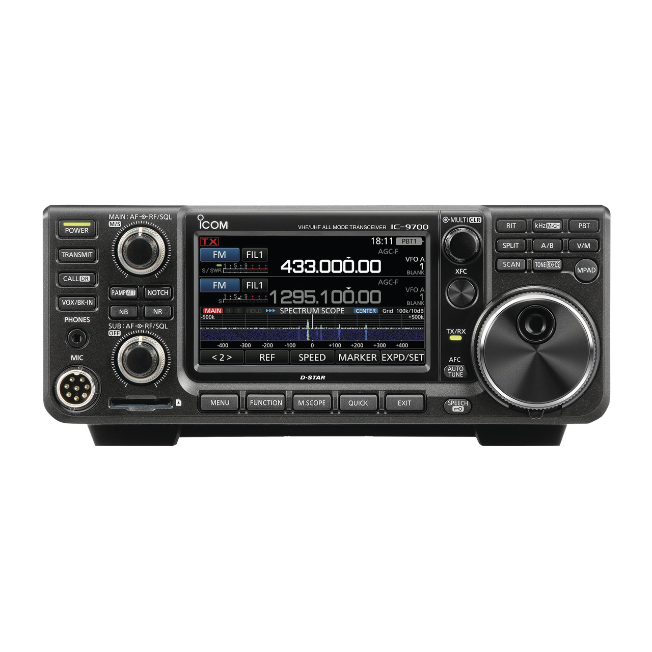 IC-9700 RADIO MOVIL TRIBANDA D-STAR  VHF / UHF (144, 430/440, 1200 MHz) POTENCIA 100W DE POTENCIA, PANTALLA TÁCTIL A COLOR DE 4.3