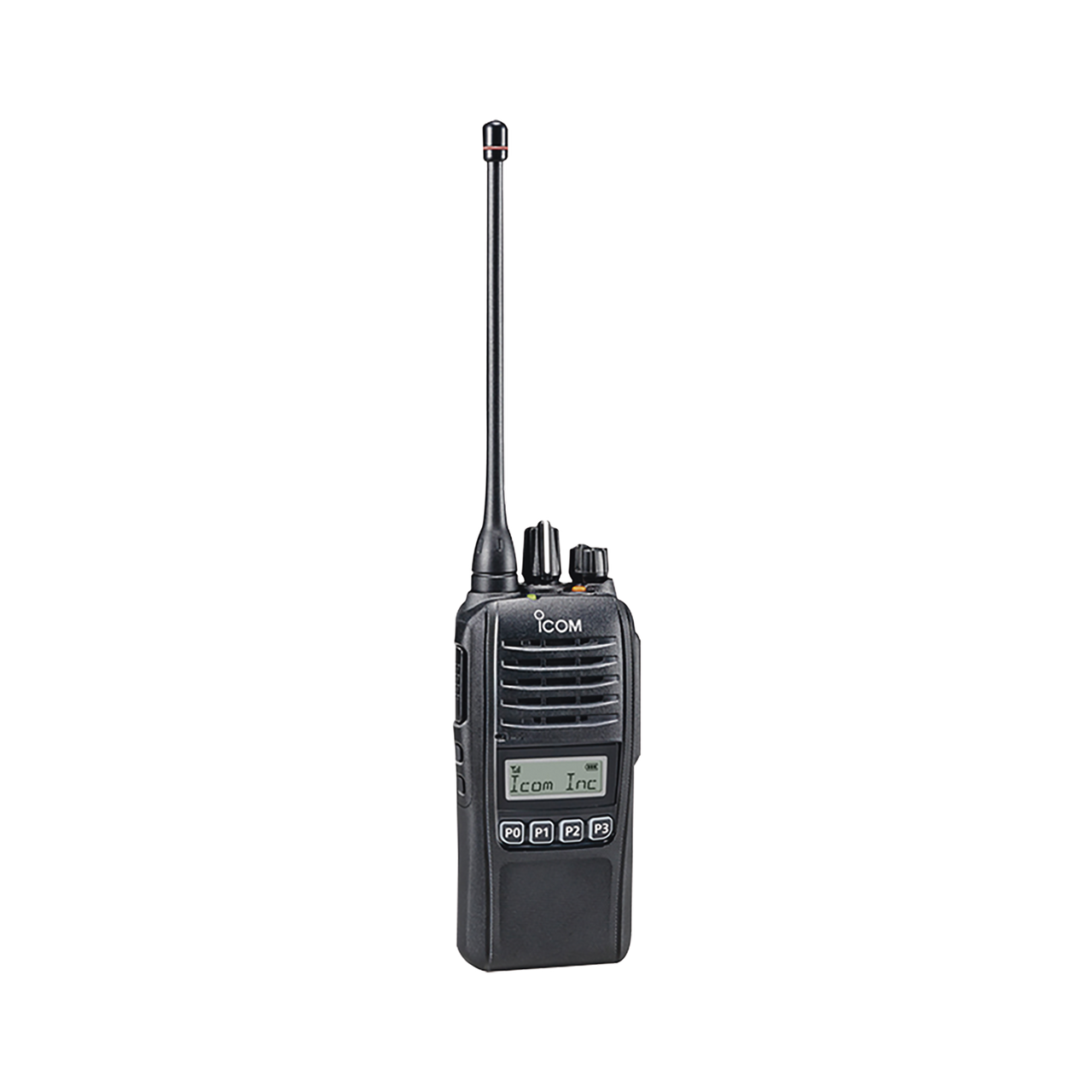 IC-F2100DS/76 Radio digital NXDN en la banda de UHF, rango de frecuencia 450 - 512 MHz, sumergible IP67, analógico y digital, opera en sistemas trunking y convencional, 4W de potencia.