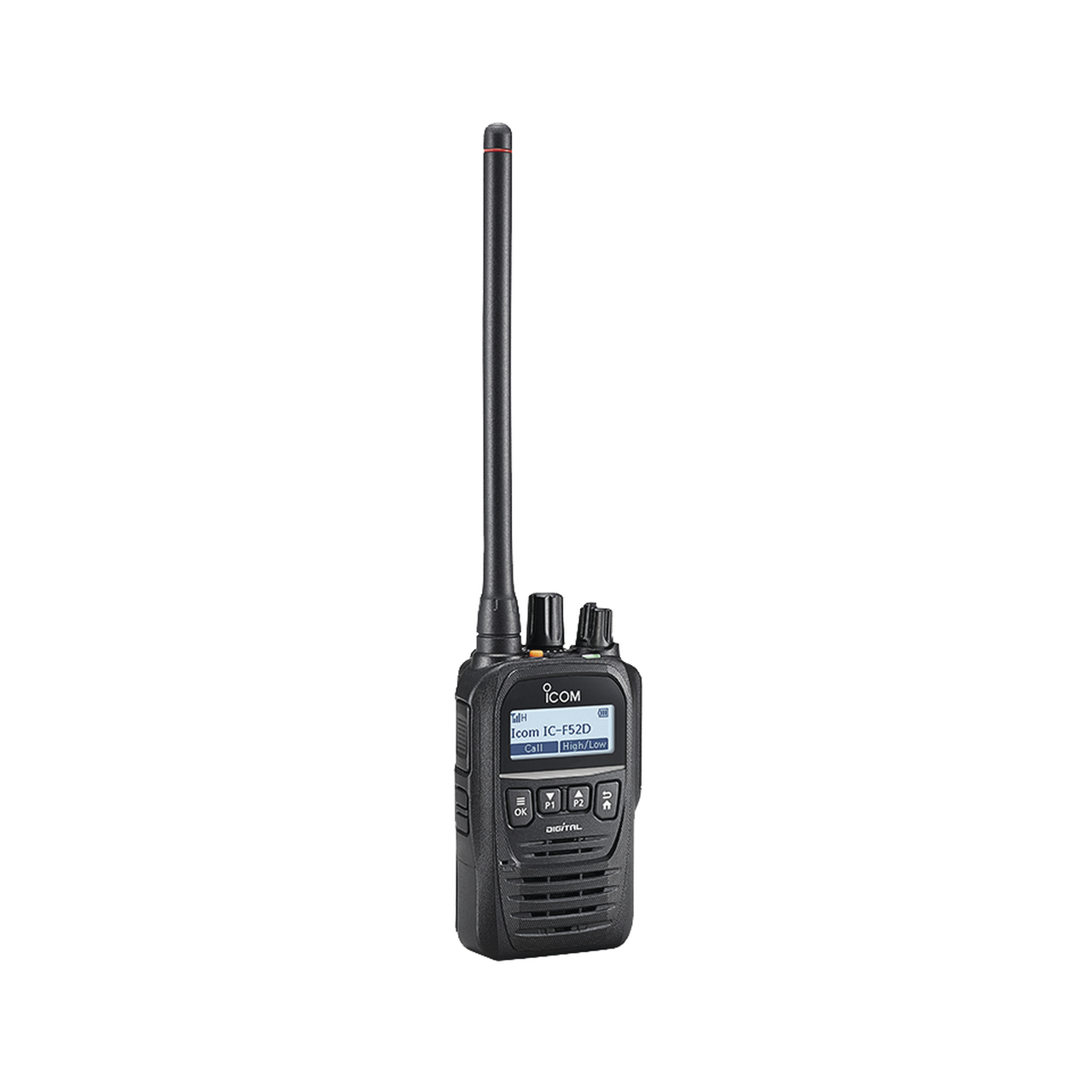IC-F52DUL/11 Digital Intrínsecamente Seguro con pantalla, VHF, 136-174MHz, 512 canales, sumergible IP67, bluethooth, grabador de voz. Incluye batería, antena, clip y cargador.