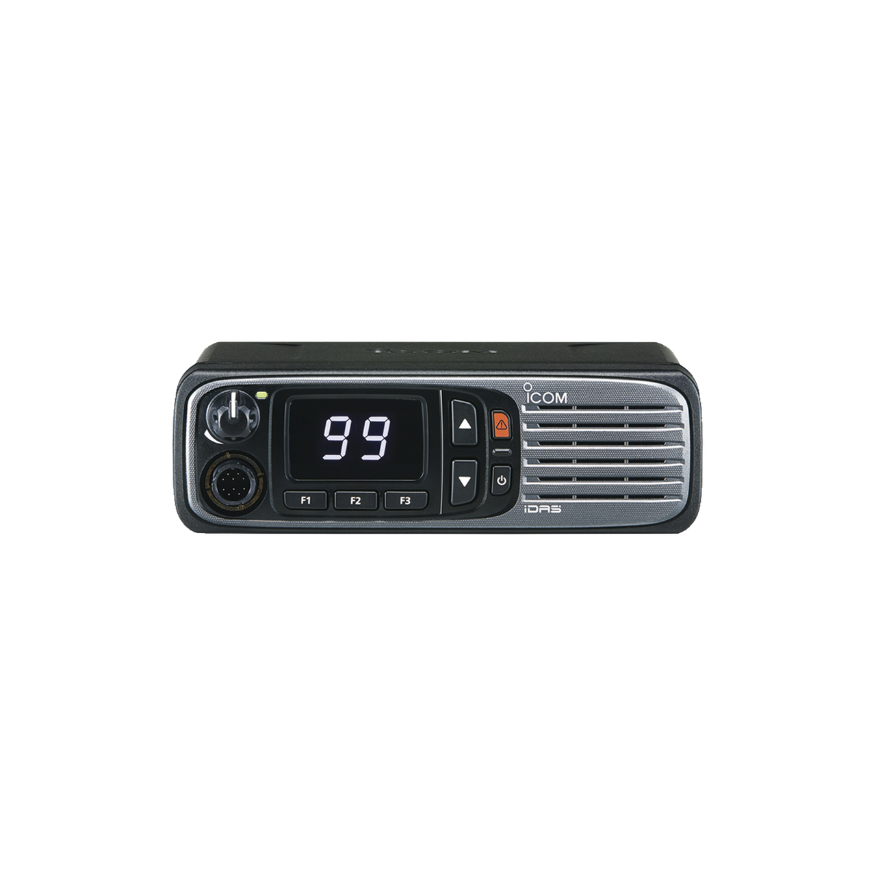 IC-F5400DS/11 Radio móvil digital con pantalla numérica, en rango de 136-174MHz, de 99 canales seleccionables, GPS, y bluethooth .  Incluye micrófono, cable de corriente y bracket.