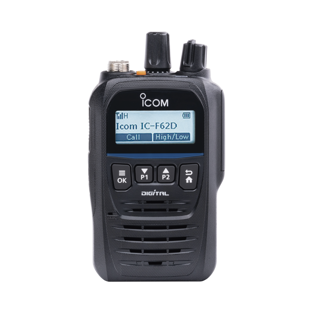 IC-F62DUL/11 Digital Intrínsecamente Seguro con pantalla, UHF, 400-470MHz, 512 canales, sumergible IP67, bluethooth, grabador de voz. Incluye, Batería, cargador, antena y clip.