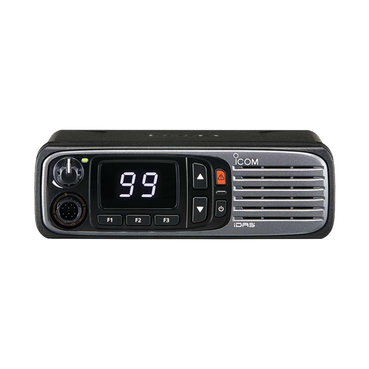 IC-F6400DS/31 Radio móvil digital con pantalla numérica, en rango de 440-512MHz, de 99 canales seleccionables, GPS, y bluethooth. Incluye micrófono, cable de corriente y bracket.