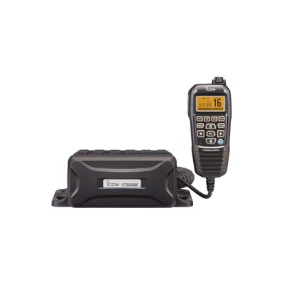 IC-M400BB Radio Móvil Marino, 25W, Tx:156.025-157.425MHz, Rx:156.050-163.275MHz, compatible con el sistema Marine Comander, canales CAN,USA,INT, cuenta con opción de GPS incluye microfono.