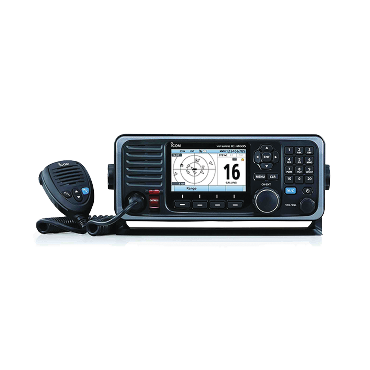 IC-M605/31 Radio Móvil Marino en la banda de VHF, con pantalla a color de 4.3 pulgadas, receptor de GPS, grabador de voz, no incluye el receptor AIS
