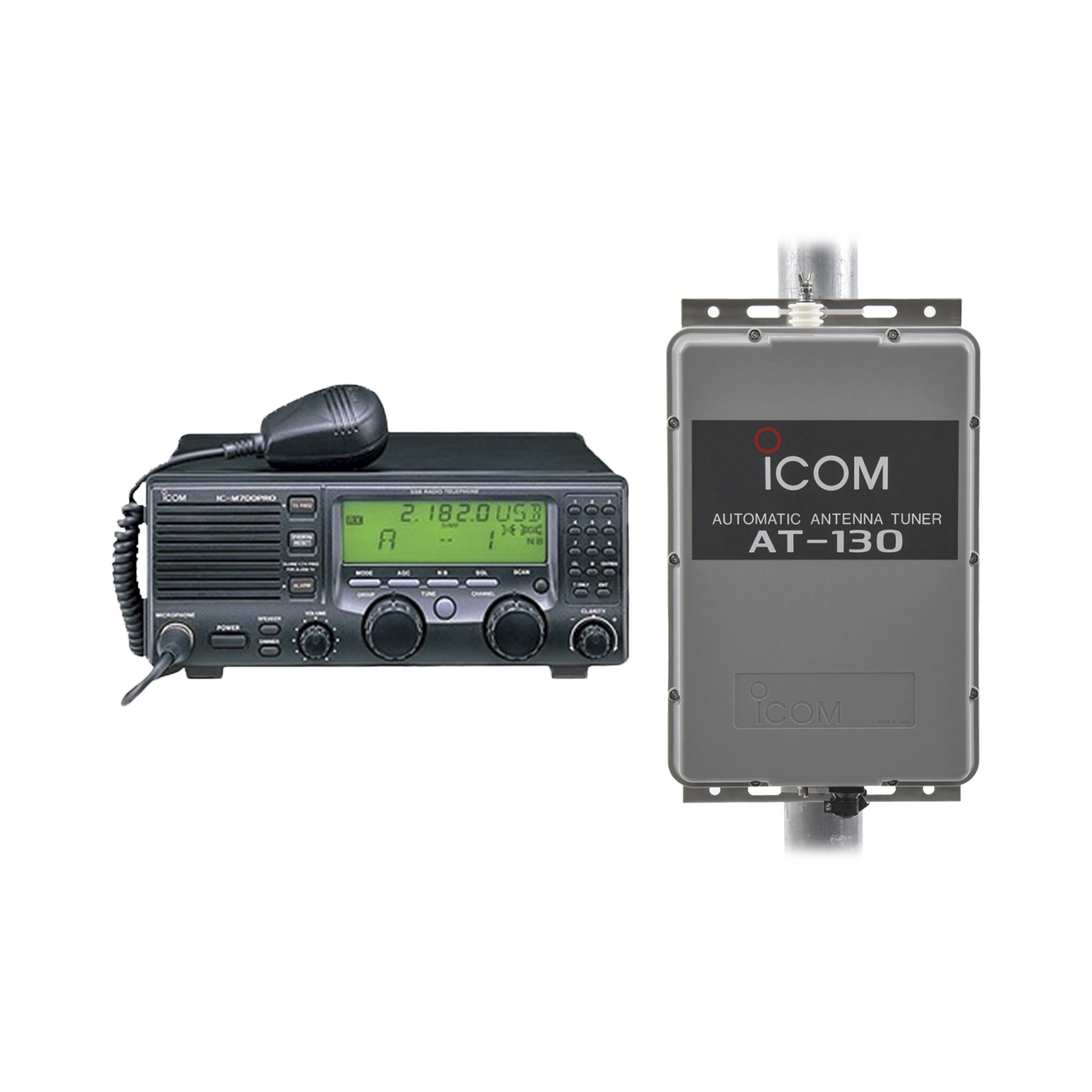 ICM700PROE/AT130 Kit de radio IC-M700pro con sintonizador de antena AT-130