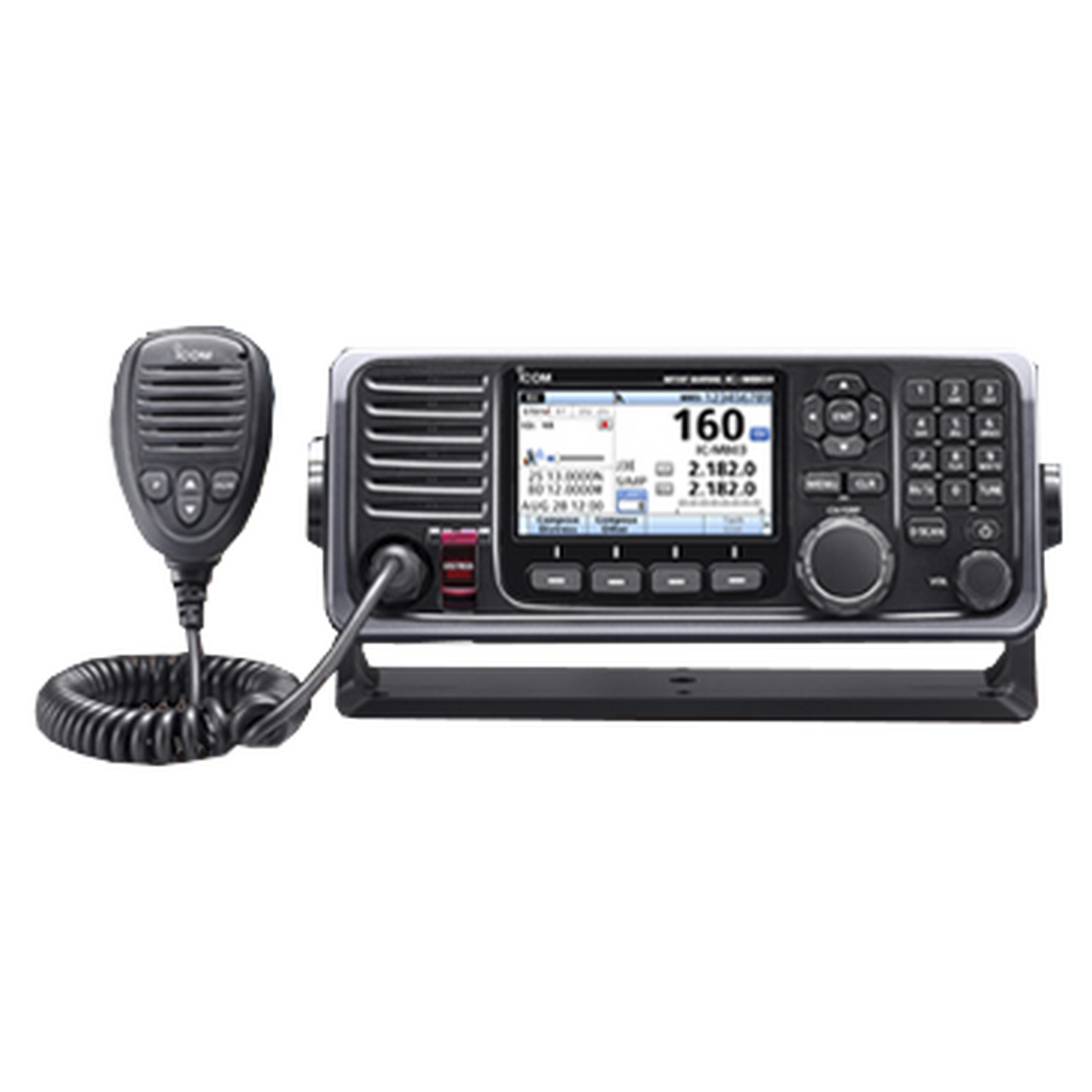 IC-M803 Radio Móvil Marino MF/HF en modos de operación SSB, LSB, AM, CW, FSK, AFSK, llamada digital DSC, con cabezal remoto, gran pantalla a color de fácil acceso