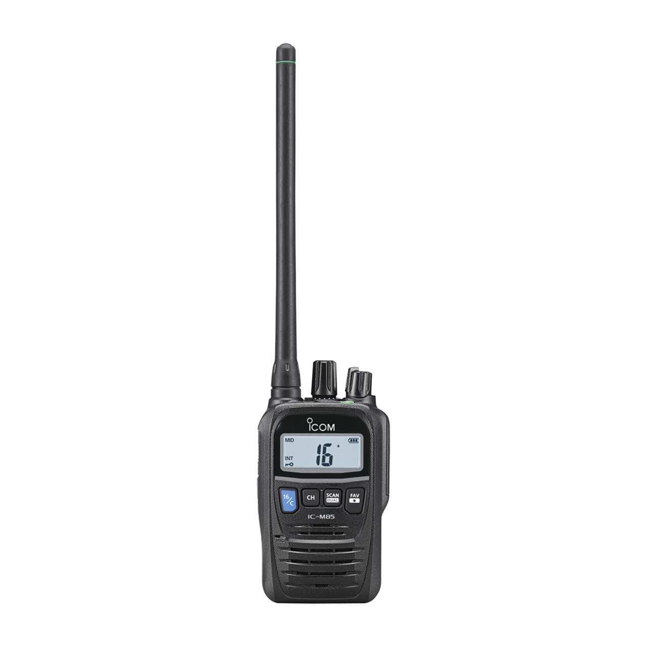 IC-M85 Radio portátil marino y comercial en VHF, incluye los canales USA, INT, CAN, y del clima