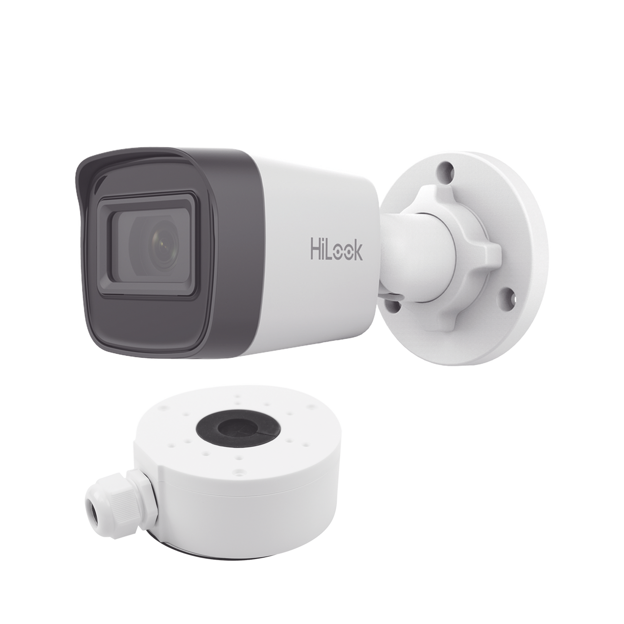 IPC-B141H-C/XSP HiLook Series / Bala IP 4 Megapixel / 20 mts IR / Exterior IP67 / PoE / dWDR / Lente 2.8 mm + Caja de conexión DS-1280ZJ-XS