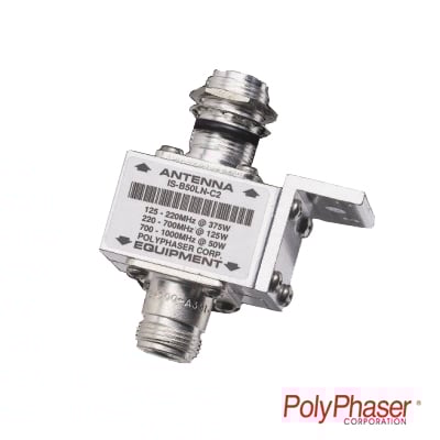 IS-B50LN-C2 Protector RF Coaxial Para 10 - 1000 MHz de Ceja Frontal y Conectores N Hembra en Ambos Lados, 50 ?