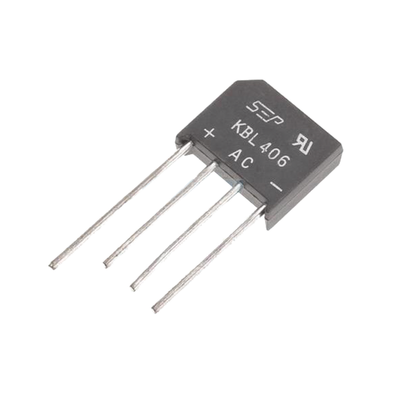 KBL-406G Puente Rectificador de Silicio, 4 Amp. 600 Volt, Fase Sencilla, Encapsulado KBL.