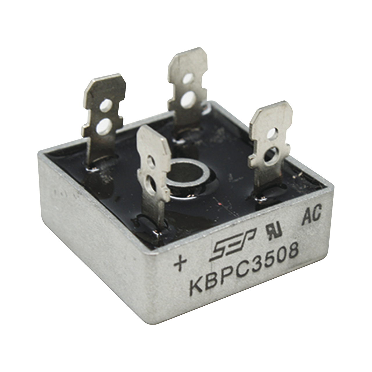 KBPC-3508 Puente de Diodos Rectificador, 35A, 800 PIV, 29 x 29 mm.