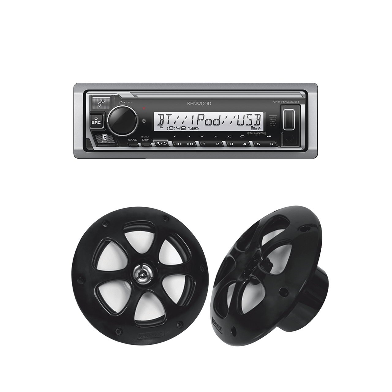 KE/1613MRB Kit de estéreo con Bluetooth KMR-M332BT | más Par de bocinas KFC-1613MRB