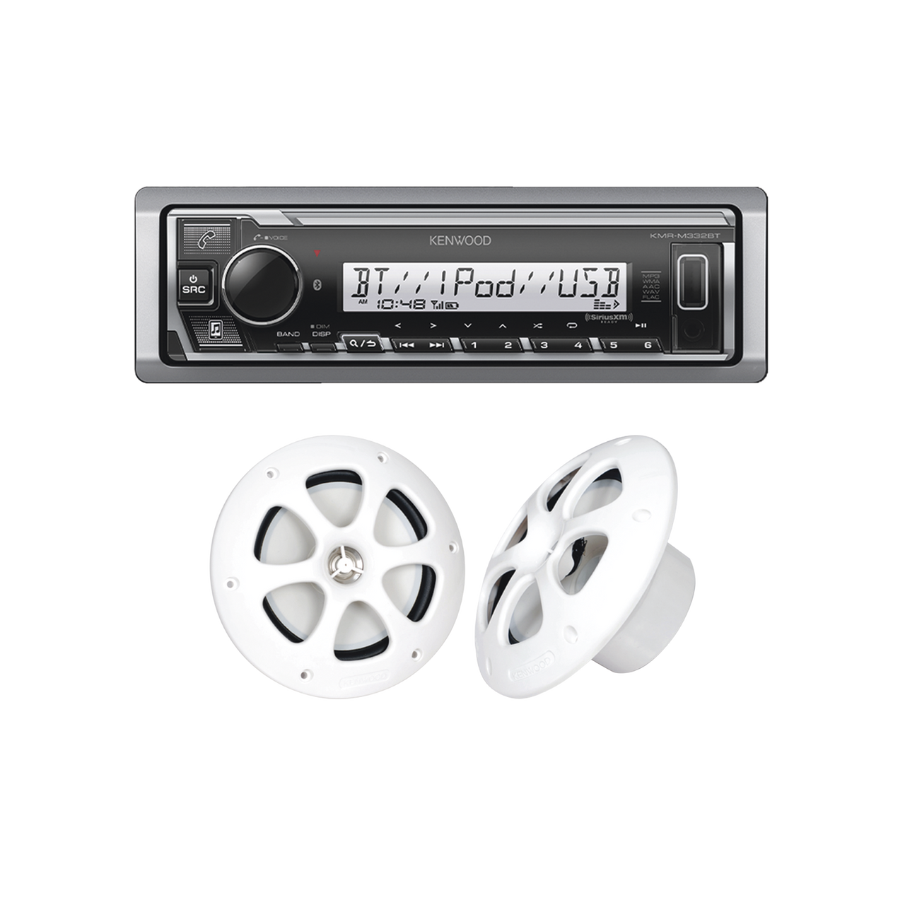 KE/1613MRW Kit de estéreo con Bluetooth KMR-M332BT |  más Par de bocinas KFC-1613MRW
