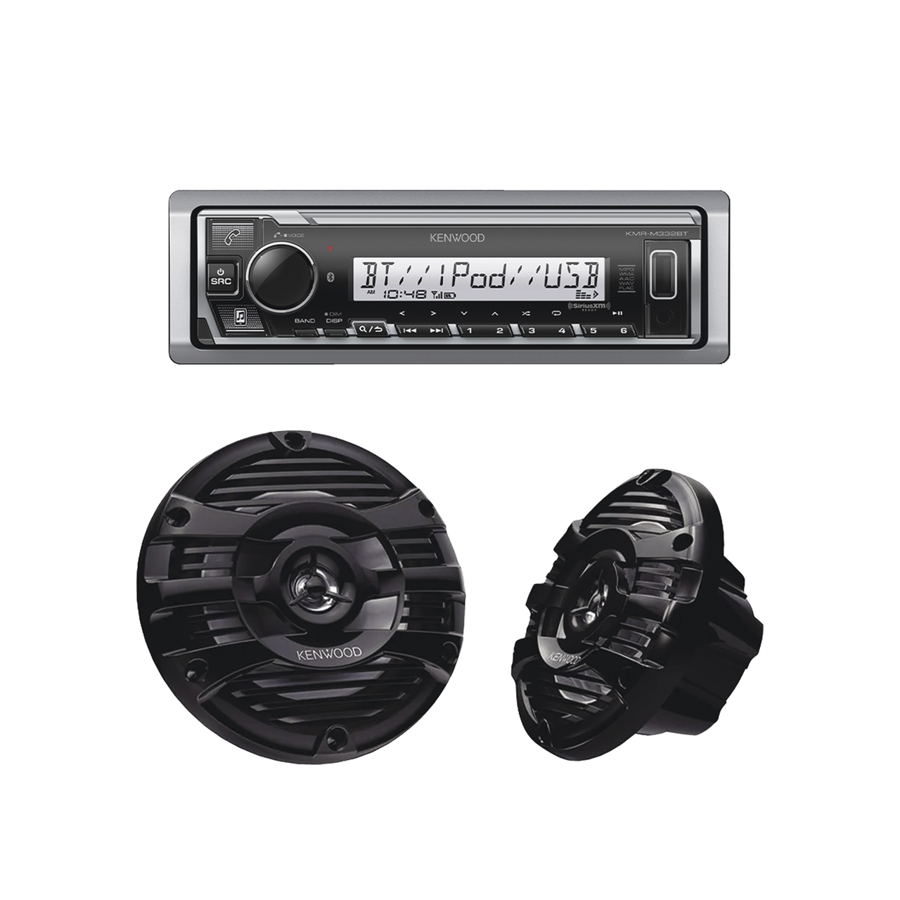 KE/1653MRB Kit de estéreo con Bluetooth KMR-M332BT | más Par de bocinas KFC-1653MRB