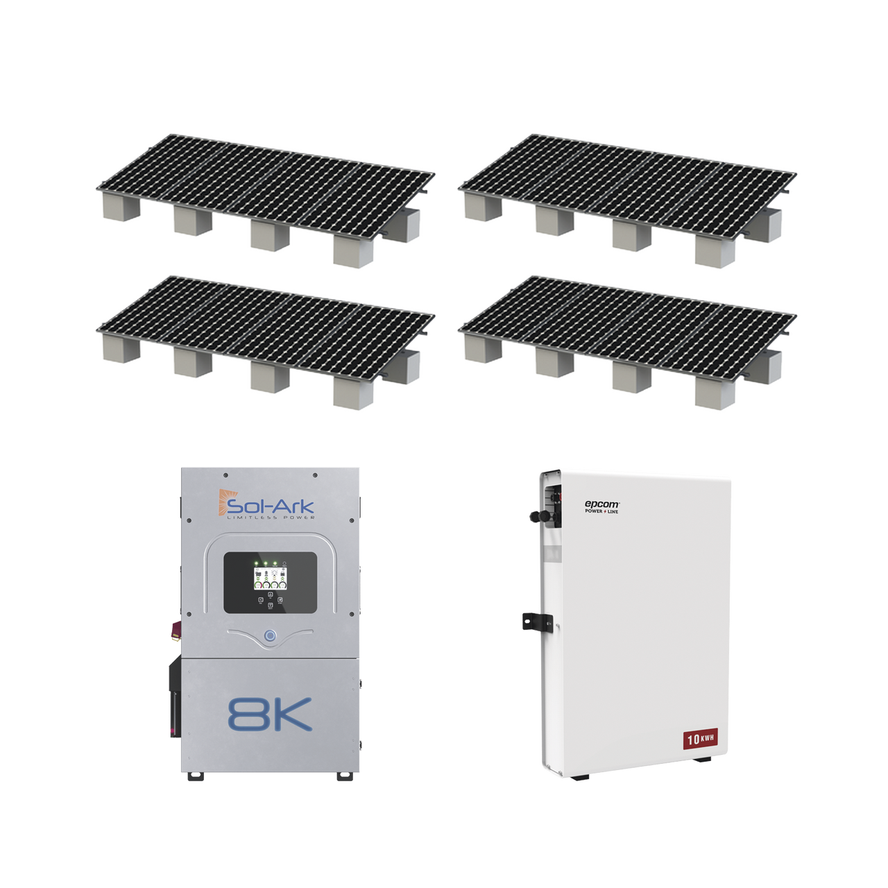KITHYBRID8KSOL Kit Hibrido con Interconexión a la Red Eléctrica de CFE de 8 kW con Salida de 220 Vca y respaldo de 10 kWh en batería de LiFePO4