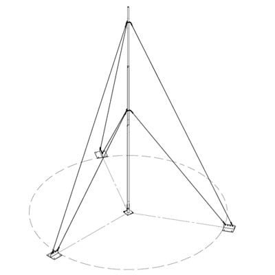 KIT-SLM-3 Kit con Mástil Telescópico de 3 m con Accesorios de Instalación (No incluye retenida).